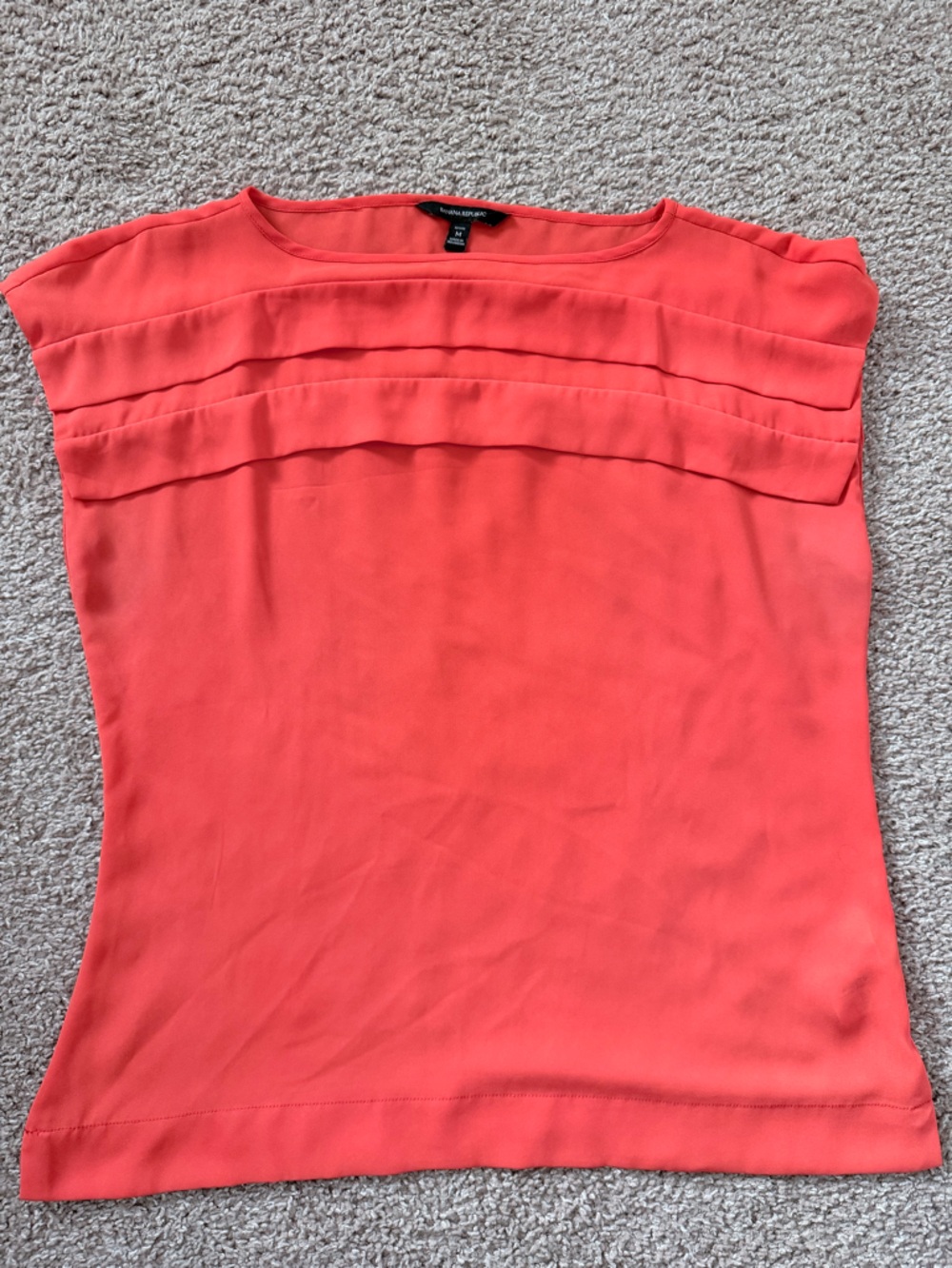 Banana Republic Coral Ruffled Front Shell